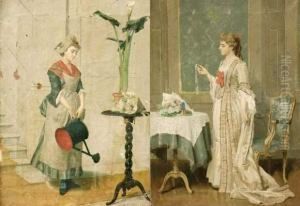 La Femme A L'arrosoir - Jeune Femme Regardant Un Medaillon La Femme A L'arrosoir - Jeune Femme Regardant Un Medaillon