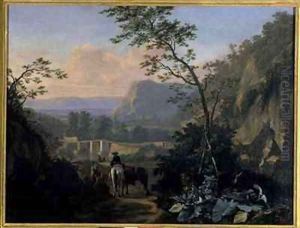 Southern landscape with Rider by Adriaen van Eemont