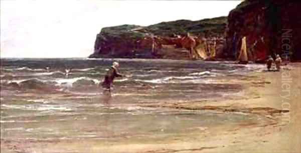 Coastal View with Woman Shrimping - view 1