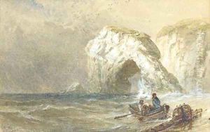 Salvaging the wreck, one off Durdle Dor