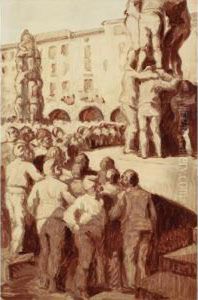 Els Castellers De Valls by Jose Maria Sert Y Badia