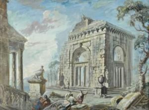 Caprice De Ruines Romaines Animees De Personnages.