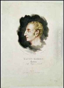 Portrait of Claude Henri de Rouvroy Count Saint Simon made shortly after his death by Gottfried or Godefroy Engelmann