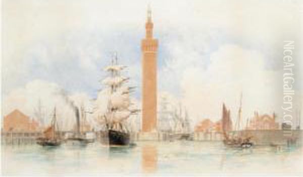 Shipping Off Grimsby, The Dock Tower Beyond - view 1