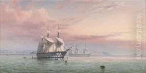 A Three-decker Taking On Provisions In Plymouth Sound