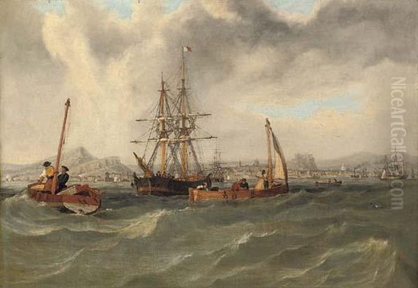 View Of Edinburgh Looking South From The Firth Of Forth, With Shipping In The Foreground - view 1