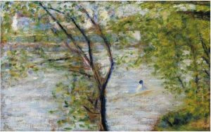 Une Perissoire (etude Pour 'bords De La Seine A L'ile De La Grande Jatte') by Georges Seurat