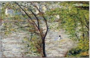 Une Perissoire (etude Pour "bords De La Seine A L'ile De La Grande Jatte") by Georges Seurat