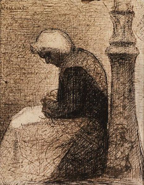 Assise Prs D'un Rverbre (woman Seated Near A Streetlamp) - view 1
