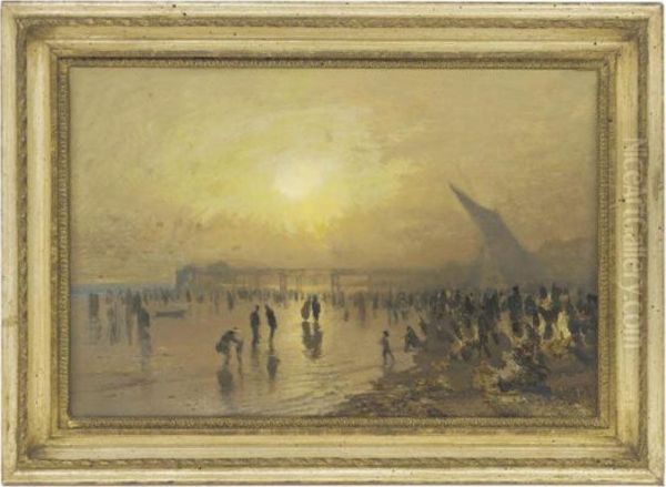 Figures On The Shore, Evening - view 1