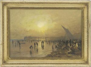 Figures On The Shore, Evening by Arthur Severn