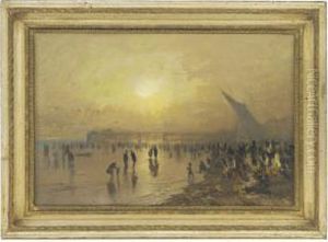 Shore Scene At Evening by Arthur Severn