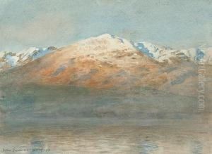 "view Of Coniston, 'old Man'
Under Snow", From Ruskins House And Brantwood, On Coniston Lake by Arthur Severn