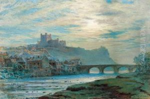 View Of Richmond Castle, Yorkshire; Dusk by Arthur Severn