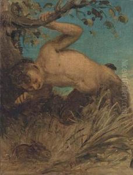 A Satyr Looking At A Rabbit - view 1
