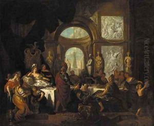 The Banquet of Cleopatra by Ottmar, the Younger Elliger
