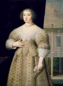 Portrait of Anne of Austria 1601-66 by Louis Ferdinand (the Elder) Elle