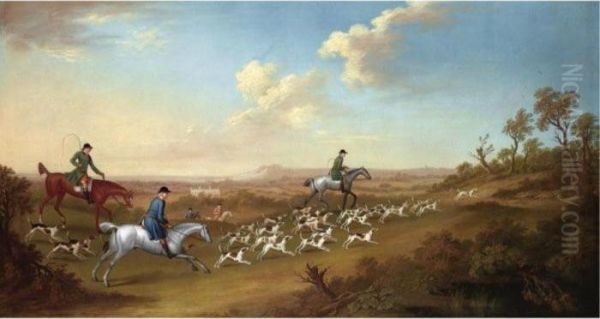 Sir William Jolliffe And His 
Huntsmen Following Hounds Towards A Covert, A Country House Beyond - view 1