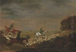 Going To Cover: Sir William Jolliffe With His Hounds Riding Towards A Covert by James Seymour