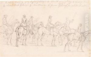 Study Of Horses At A Meet by James Seymour