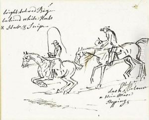 Studies Of Horses And Riders: A Double-sided Drawing by James Seymour