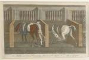 The Stables, And Two Running Horses Of His Grace The Duke Of Grafton by James Seymour