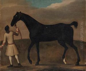 A Racehorse Held By A Groom