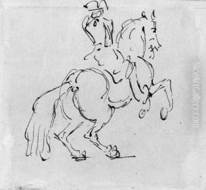 A Cavalier On A Rearing Charger