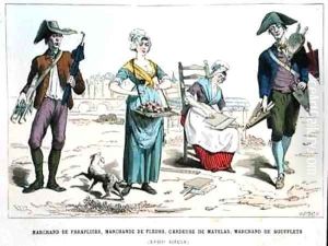 Umbrella Seller Flower Seller Mattress Wool Carder and Bellows Seller in the Eighteenth Century by Eriz