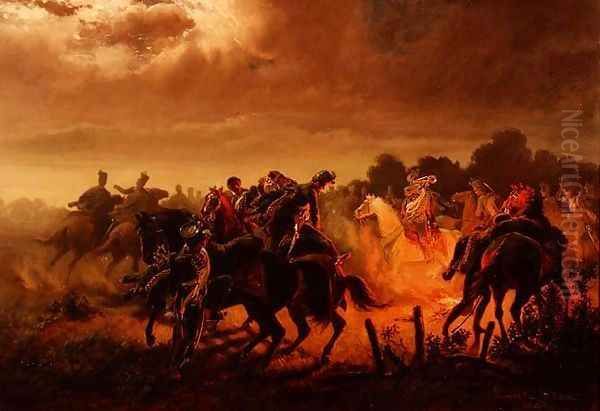 Night Alert Hussar outpost in the Italian Campaign 1848-49 - view 1