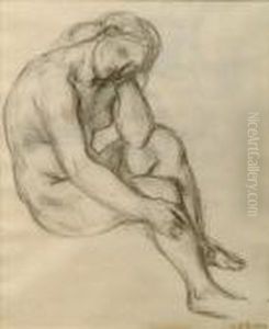 Study Of A Seated Nude Study Of A Woman by Charles Haslewood Shannon