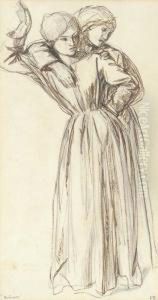Study For 'autumn' (recto); Study Of A Reclining Figure(verso) by Charles Haslewood Shannon
