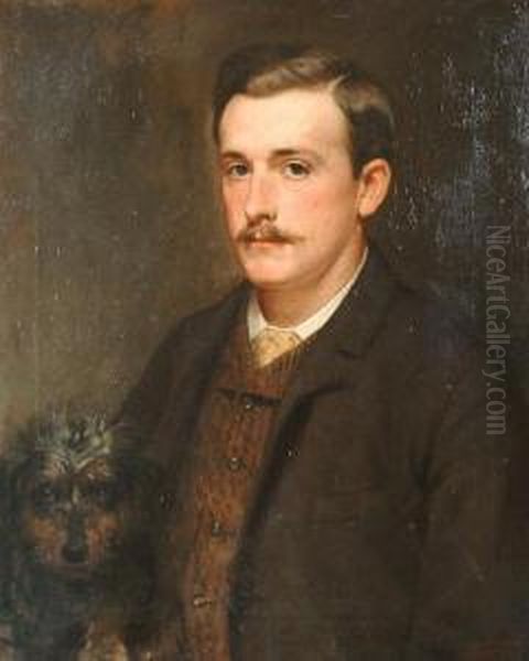 Portrait Of Edmund Denham Spurrell With His Dog "ruff" 'j.j. Shannon/1882' (lower Right) - view 1