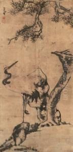 Pine And Crane by Bada Shanren