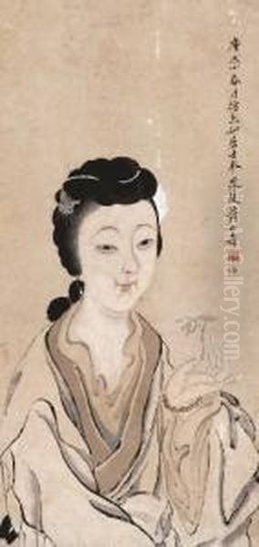 Lady With Flower - view 1