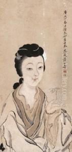 Lady With Flower by Huang Shanshou