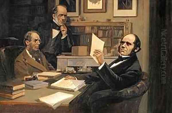 Joseph Hooker Charles Lyell and Charles Robert Darwin - view 1