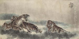 Tigers by Zhang Shanzi