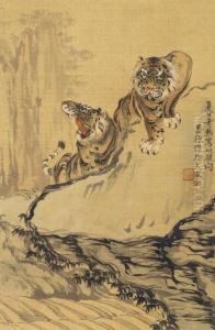 Tigers by Zhang Shanzi