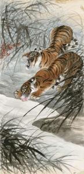 Two Tigers by Zhang Shanzi