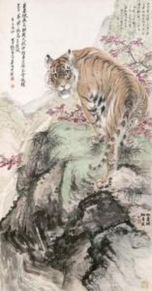 Tiger On The Rock - view 1