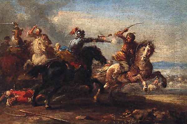 A cavalry skirmish between Christians and Turks - view 1