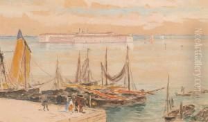 Venetian Harbor Scene by Frank Henry Shapleigh