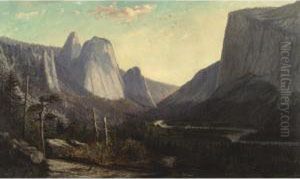 El Capitan And Cathedral Rocks by Frank Henry Shapleigh