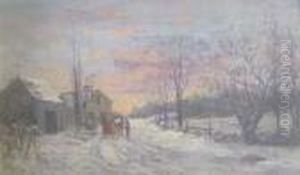 Winter Sunset At Lebanon, Maine Winter Sunset At Lebanon, Maine