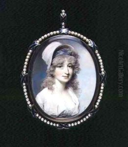 Portrait miniature of Mrs Lindsay by George Engleheart