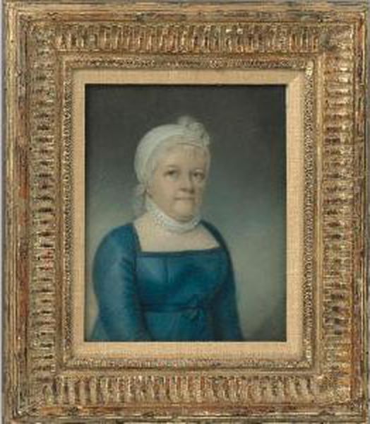 Portrait Of A Lady In A Blue Dress - view 1