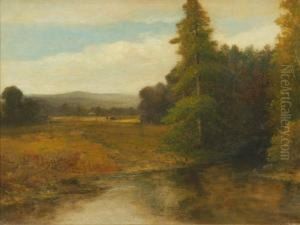 Pastoral Landscape With Pond And Cows