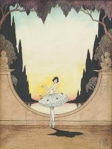 A Lady Dancing by Arthur Winter Shaw