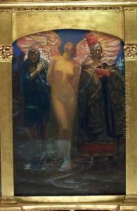 Shaw. Inspiration Chained To Poverty And Riches by John Byam Liston Shaw